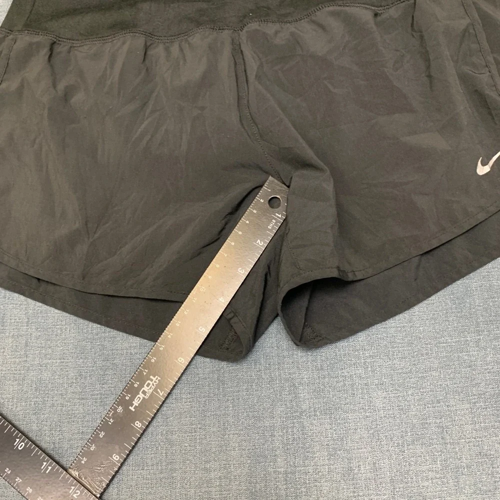 Nike Dri Fit Running Shorts Womens Small Black Stretch Logo Elastic Waist Sport